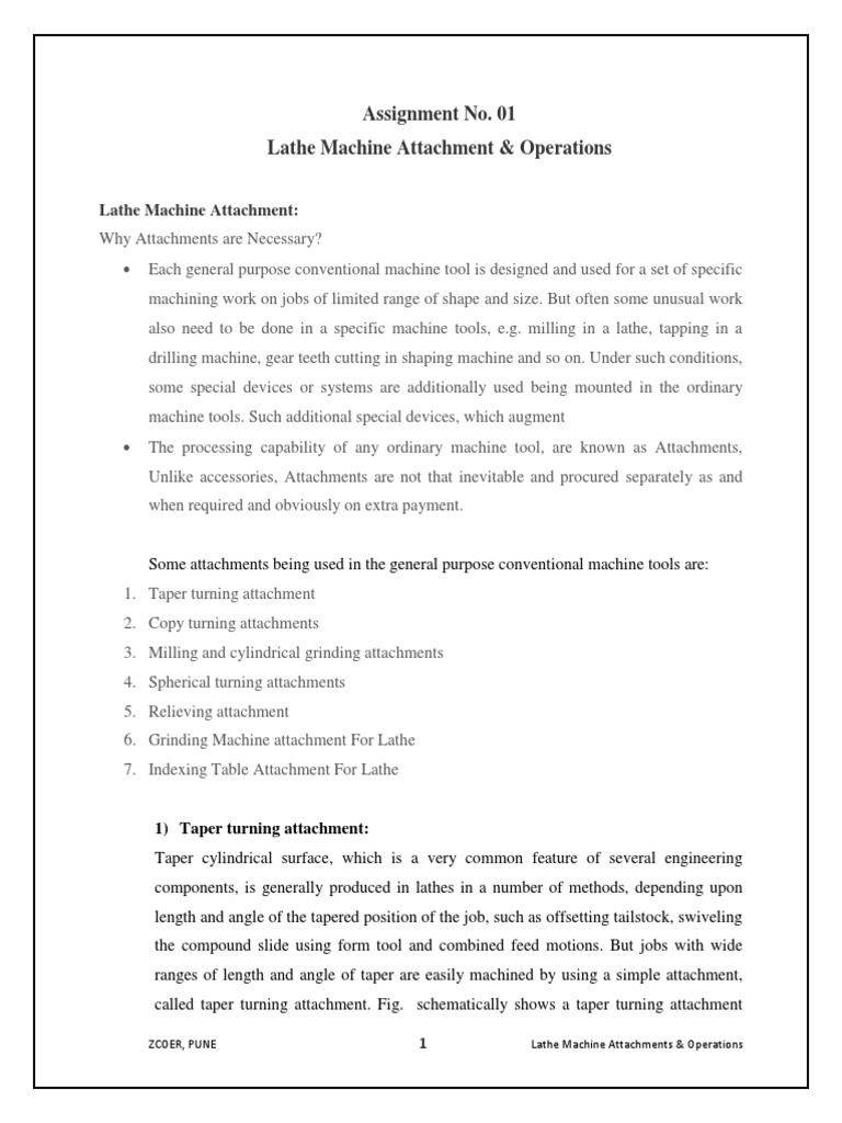 Lathe Machine Attachment PDF Machining Grinding (Abrasive Cutting)