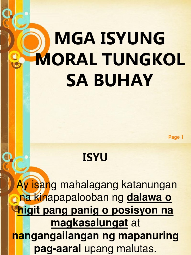 Mga Isyung Moral Tungkol Sa Buhay  PDF
