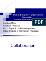 Human Behavior in Organizations - Collaboration and Teamwork