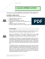 Module 1: Sales Appreciation: Learning Objectives