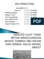 Analisis Kuat Tarik Beton Menggunakan Bahan Tambah Abu Gatau