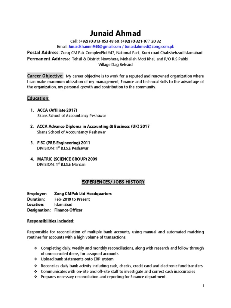 Junaid Ahmed PDF | PDF | Service Industries | Accounting