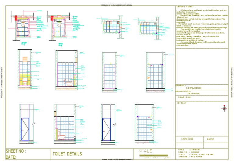 Toilet Layout Details PDF | PDF | Wall | Architectural Design