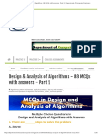 Design & Analysis of Algorithms - 88 MCQs With Answers - Part 1 - Department of Computer Engineers PDF