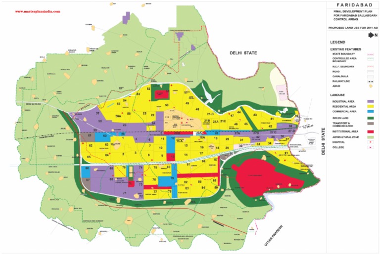 Faridabad Master Plan Map PDF
