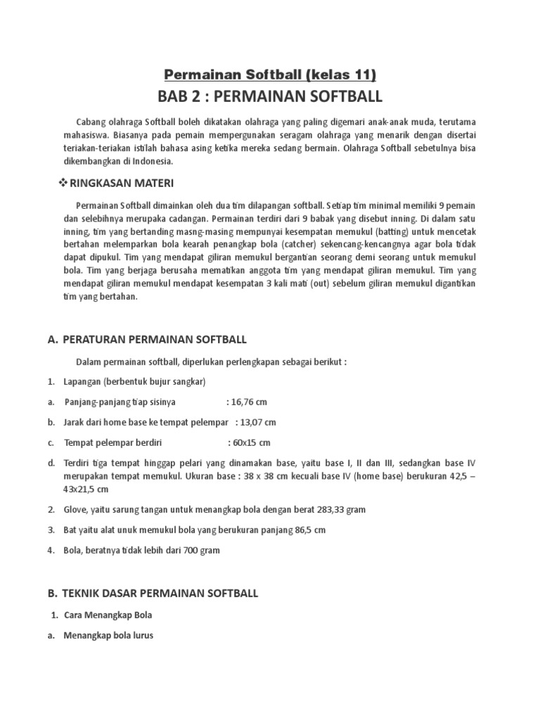Permainan Softball