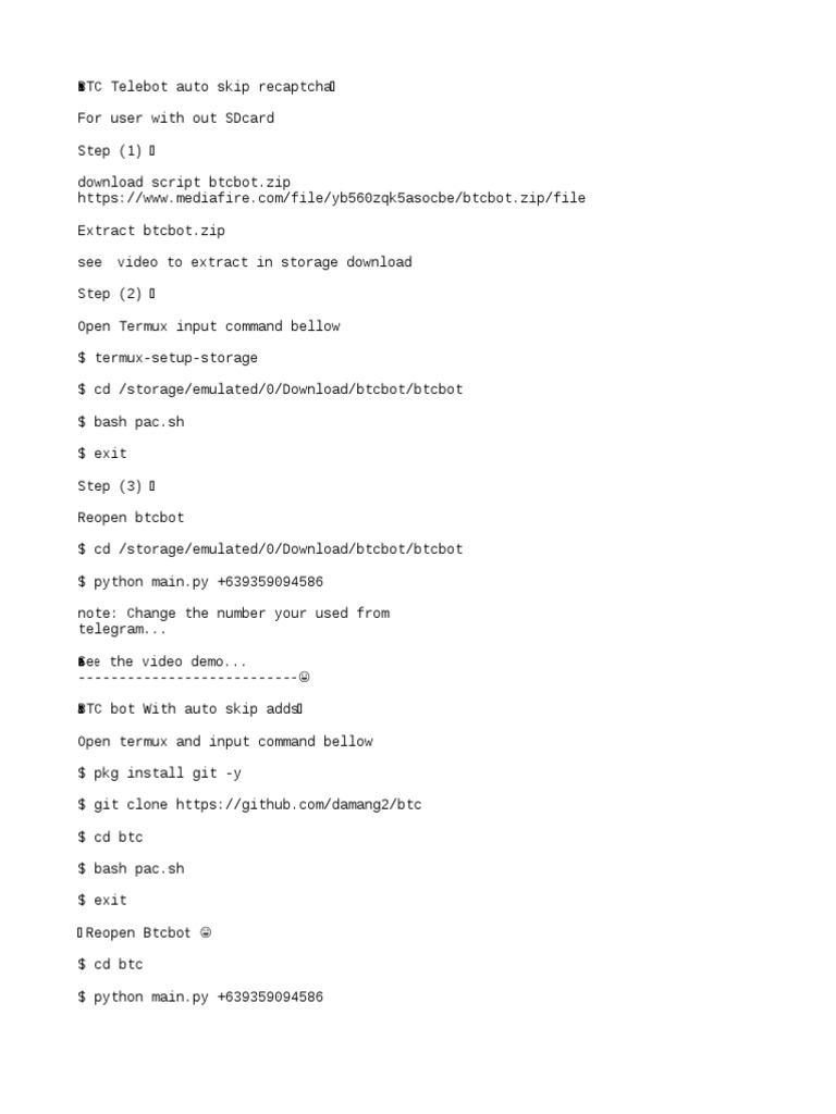 BTC Telebot: Auto Skip Recaptcha Guide | PDF | Home & Garden | Computers