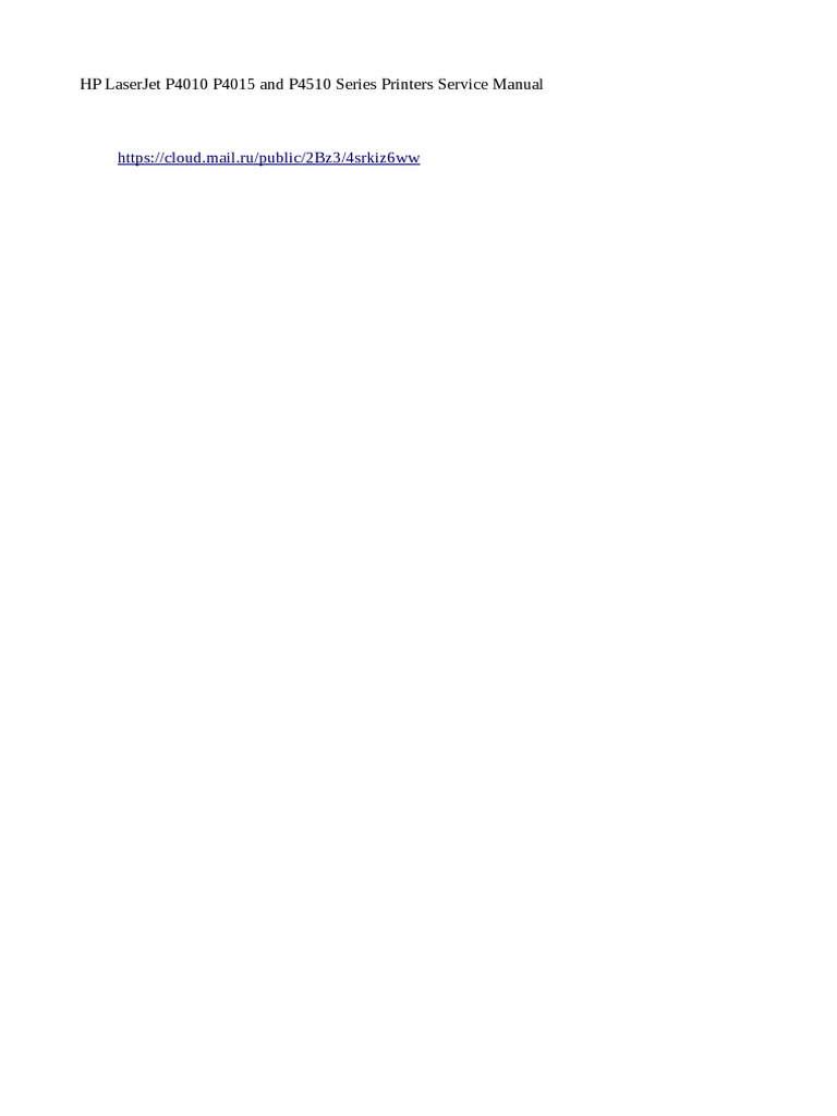 HP LaserJet P4010/P4510 Service Manual | PDF