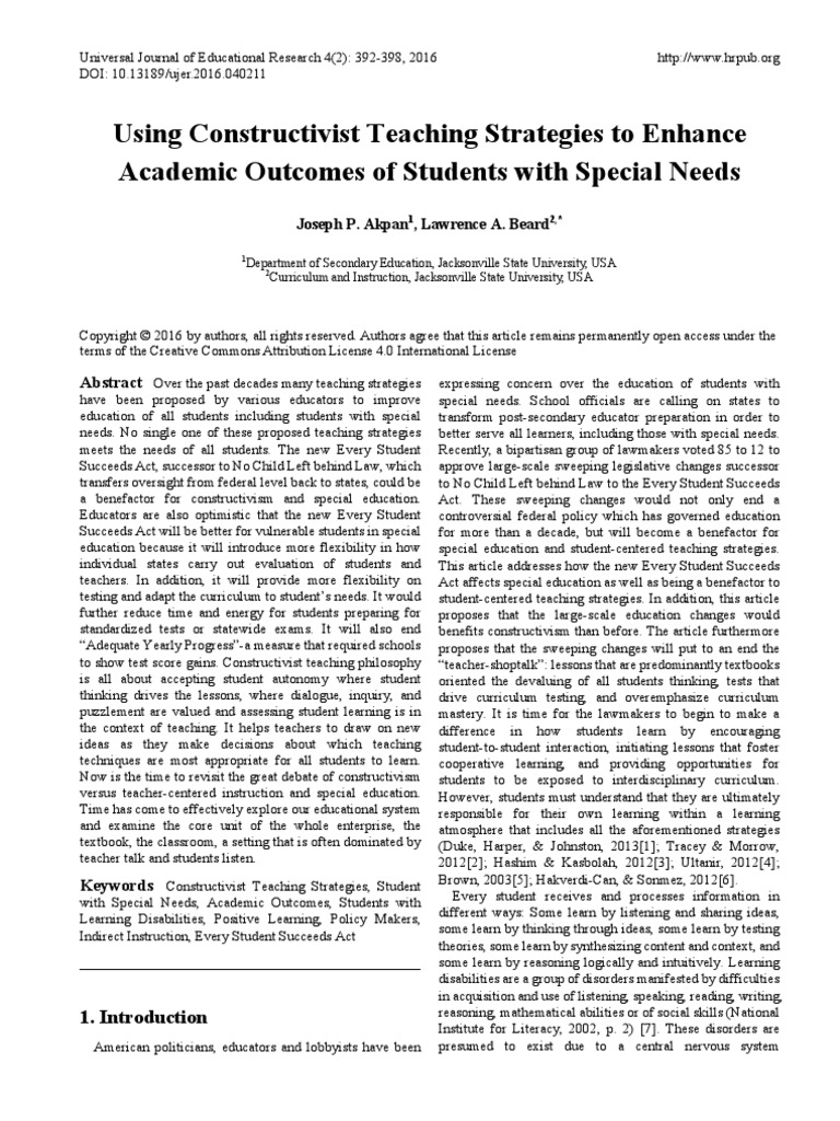 Using Constructivist Teaching Strategies To Enhance | PDF ...