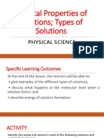 Physical Properties of Solutions