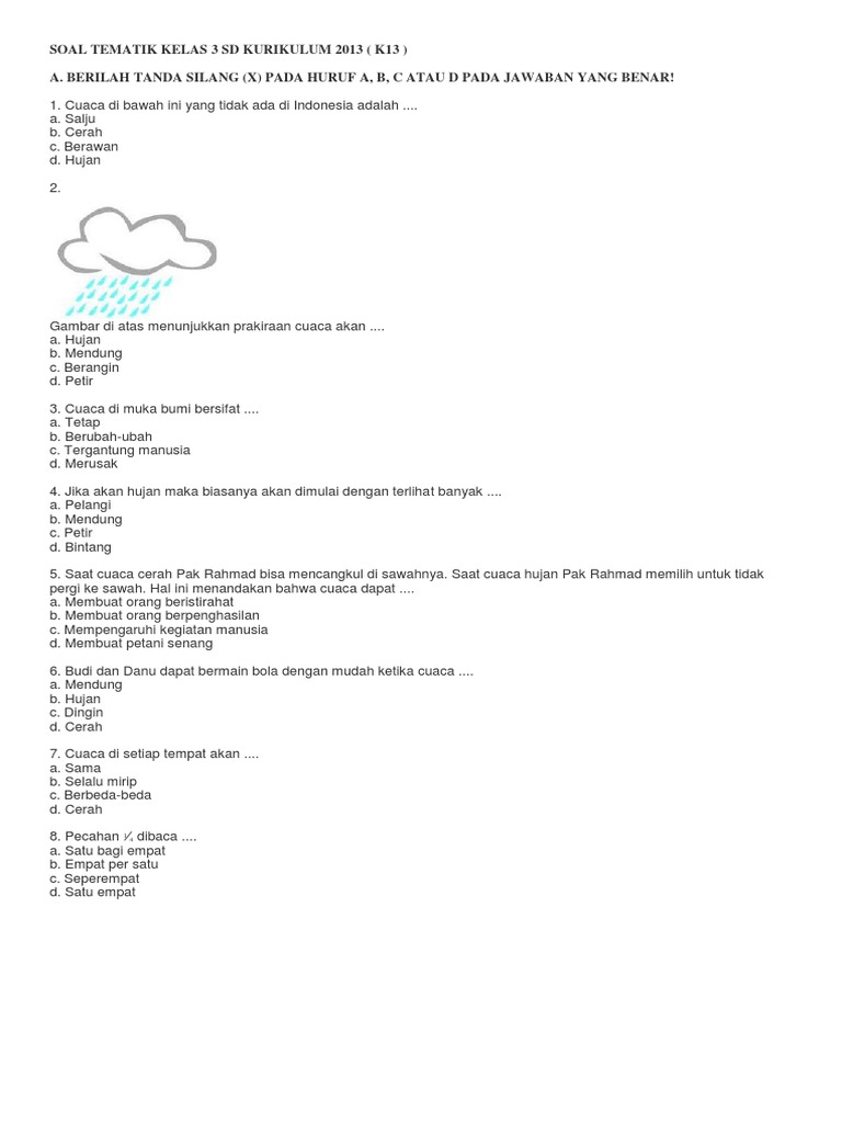 Soal Tematik Pdf