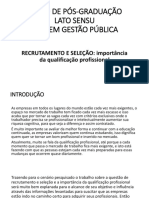 Slides RECRUTAMENTO E SELEÇÃO Importância Da Qualificação Profissional1