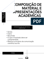 Composição de Material e Apresentações