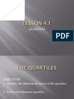 Lesson 4.1 The Quartiles
