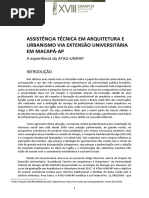 Assistência Técnica em Arquitetura e Urbanismo via Extensão Universitária