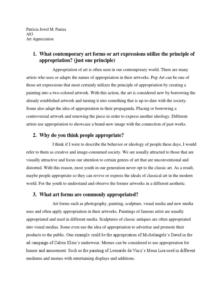 Understanding Art Appropriation Today | PDF | Art
