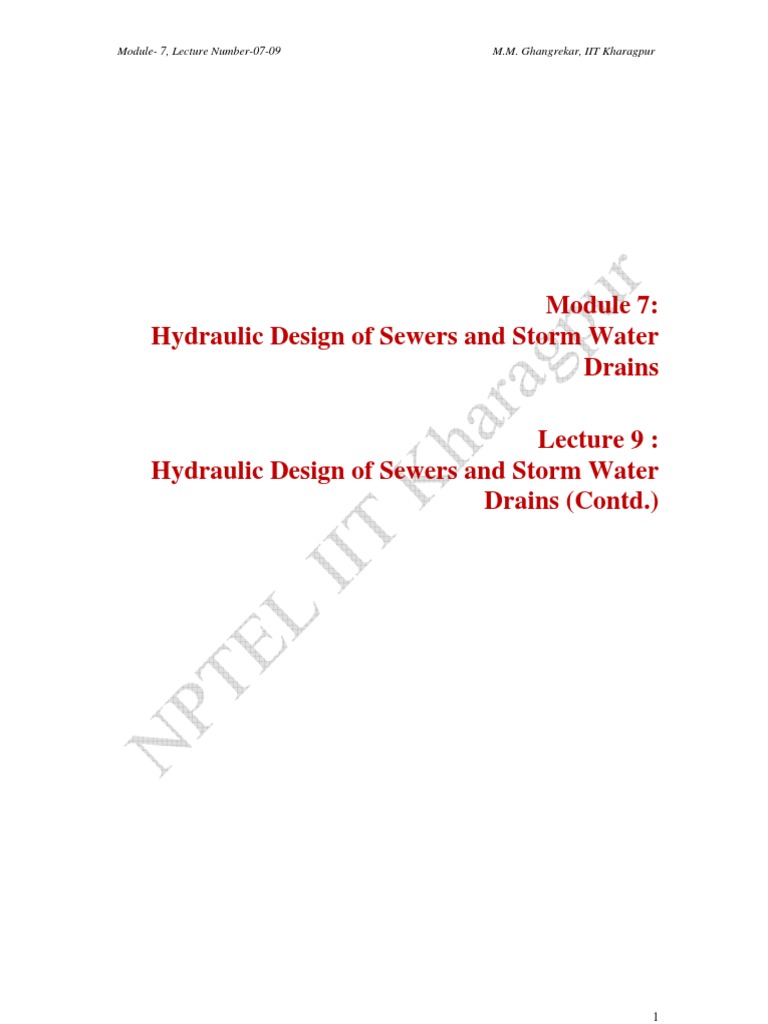 Hydraulic Design of Sewers and Drains | PDF | Sanitary Sewer | Storm Drain
