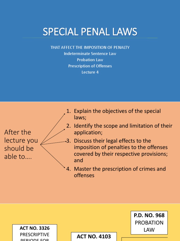 Penal Laws Special PDF Probation Statute Of Limitations