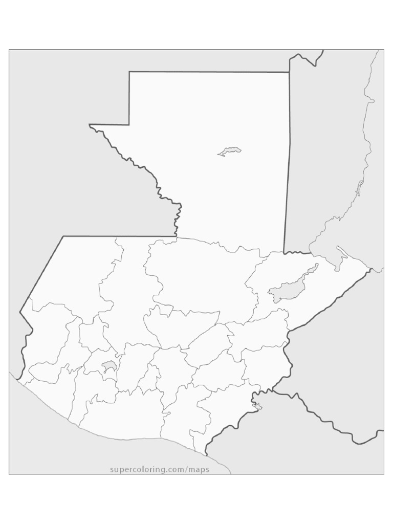 Guatemala Map Coloring Page PDF | PDF