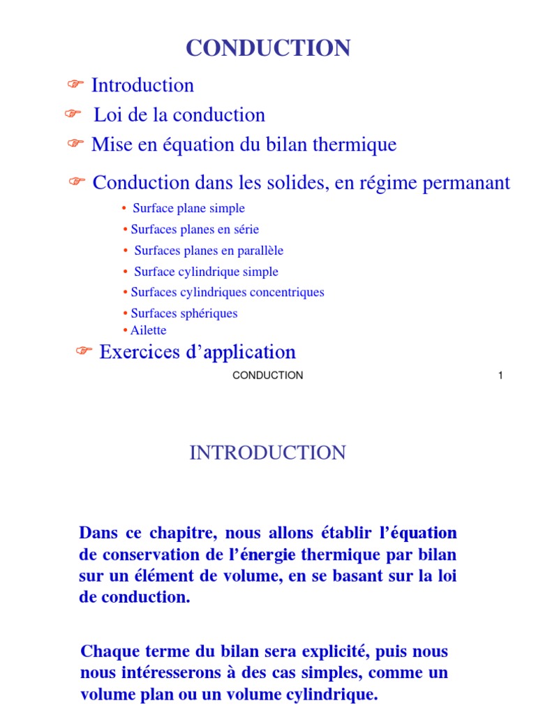 Série Conduction, PDF, Conduction thermique