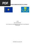 Livre Sur La Loi Relative A La Nationalite Congolaise, en Vigueur Depuis Novembre 2004