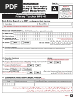 Elementary Secondary Education Department AJK Form A (Primary Teacher)