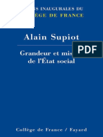 Alain Supiot Grandeur Et Misere de L - Etat Social