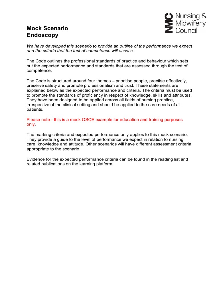 Mock Scenario Medical Prescription Patient