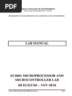 MPMC Ec8691 Lab Manual