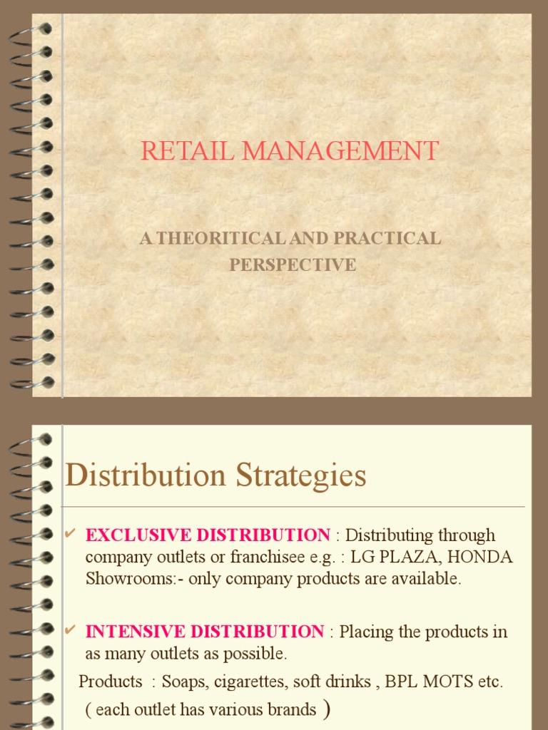 Retail Management: A Theoritical and Practical Perspective | PDF ...
