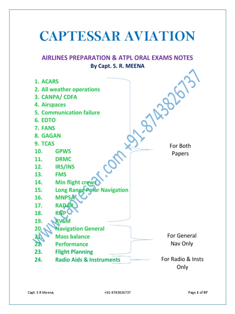 ATPL Oral Exam Notes by Capt. S. R. Meena | PDF | Inertial Navigation ...