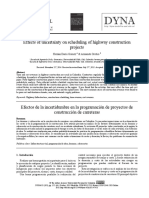 Efectos de La Incertidumbre en La Programación de Proyectos de Construcción de Carreteras