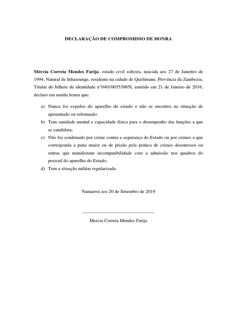 Minuta De Declaracao De Rendimentos
