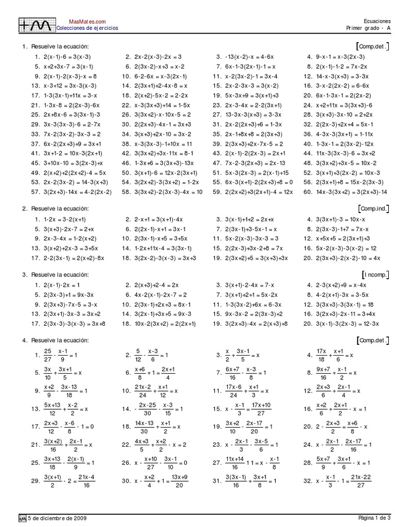 Ecuaciones De Primer Grado Pdf Algebra Abstracta Teoria Del Anillo