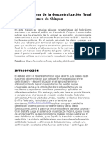 Contradicciones de La Descentralización Fiscal en México El Caso de Chiapas