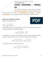 Limites Exercícios Resolvidos - Limites Indeterminados No Dicas de Cálculo PDF