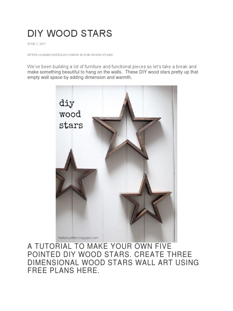 Diy Wood Stars | PDF | Wood | Crafts