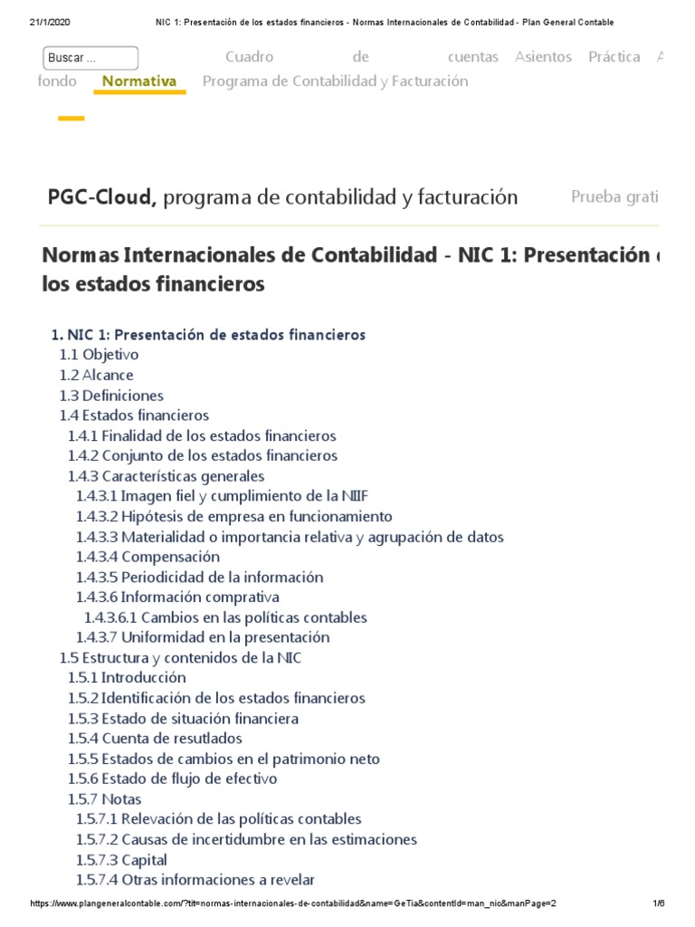 NIC 1 - Presentación de Los Estados Financieros - Normas ...
