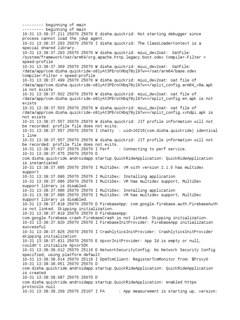 QuickRide Logcat | PDF | Library (Computing) | Computer Architecture