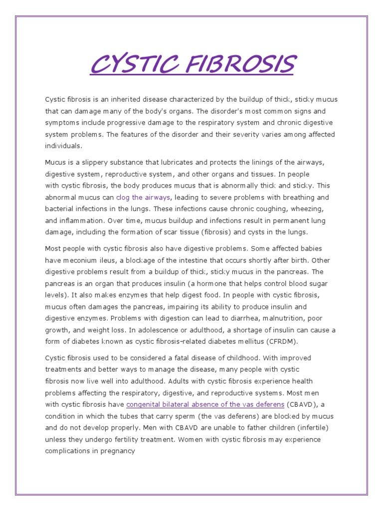 Cystic fibrosis case study nursing picture