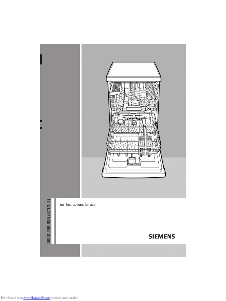 Siemens Dishwasher Manual PDF Dishwasher Kitchen Utensil
