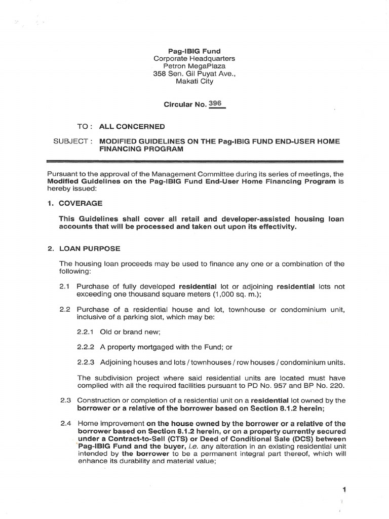 Pag-IBIG Fund Home Financing Guidelines | PDF | Loans | Mortgage Law