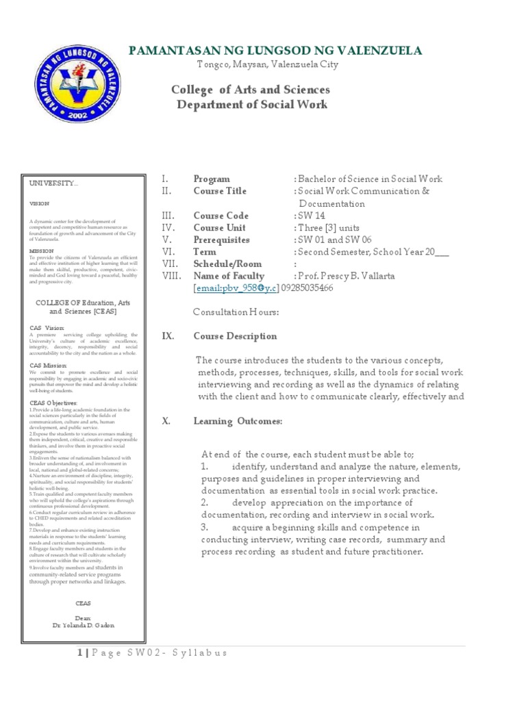 SW 14 Social Work Communication Documentation | PDF | Curriculum ...