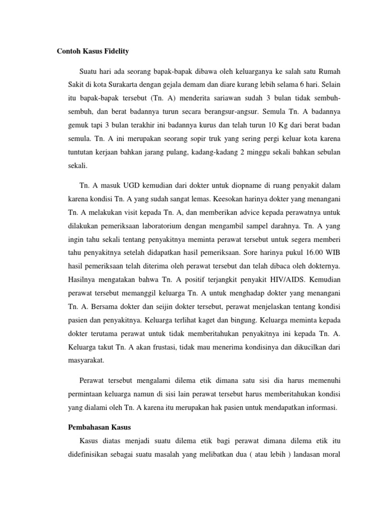 Contoh Kasus Fidelity