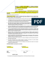 Declaration of Warranty by OEM Form (Sample)