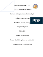 Equilibrio Quimico en La Industria