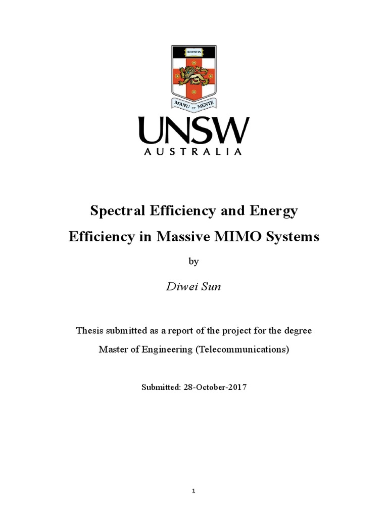 Massive MIMO: Spectral & Energy Efficiency | PDF | Mimo ...