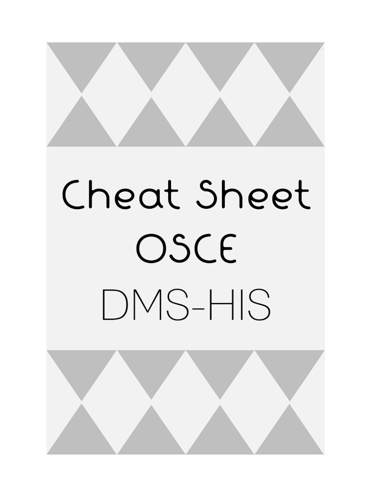 Cheat Sheet OSCE untuk DMS-HIS | PDF