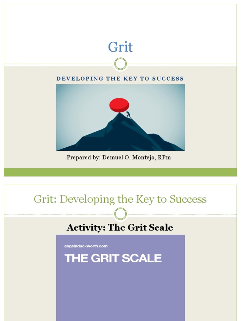 Grit PDF Grit (Personality Trait) Psychological Concepts