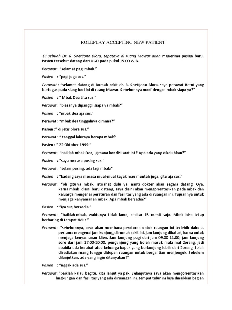 Roleplay Bahasa Inggris | PDF